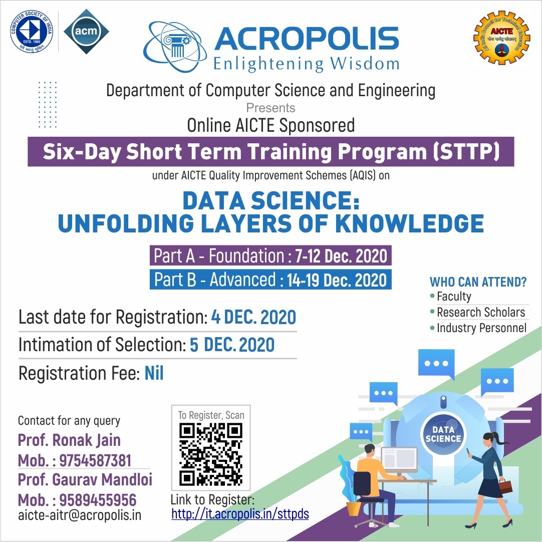 Short Term Training Program on Data Science: Unfolding the Layers of Knowledge 2020